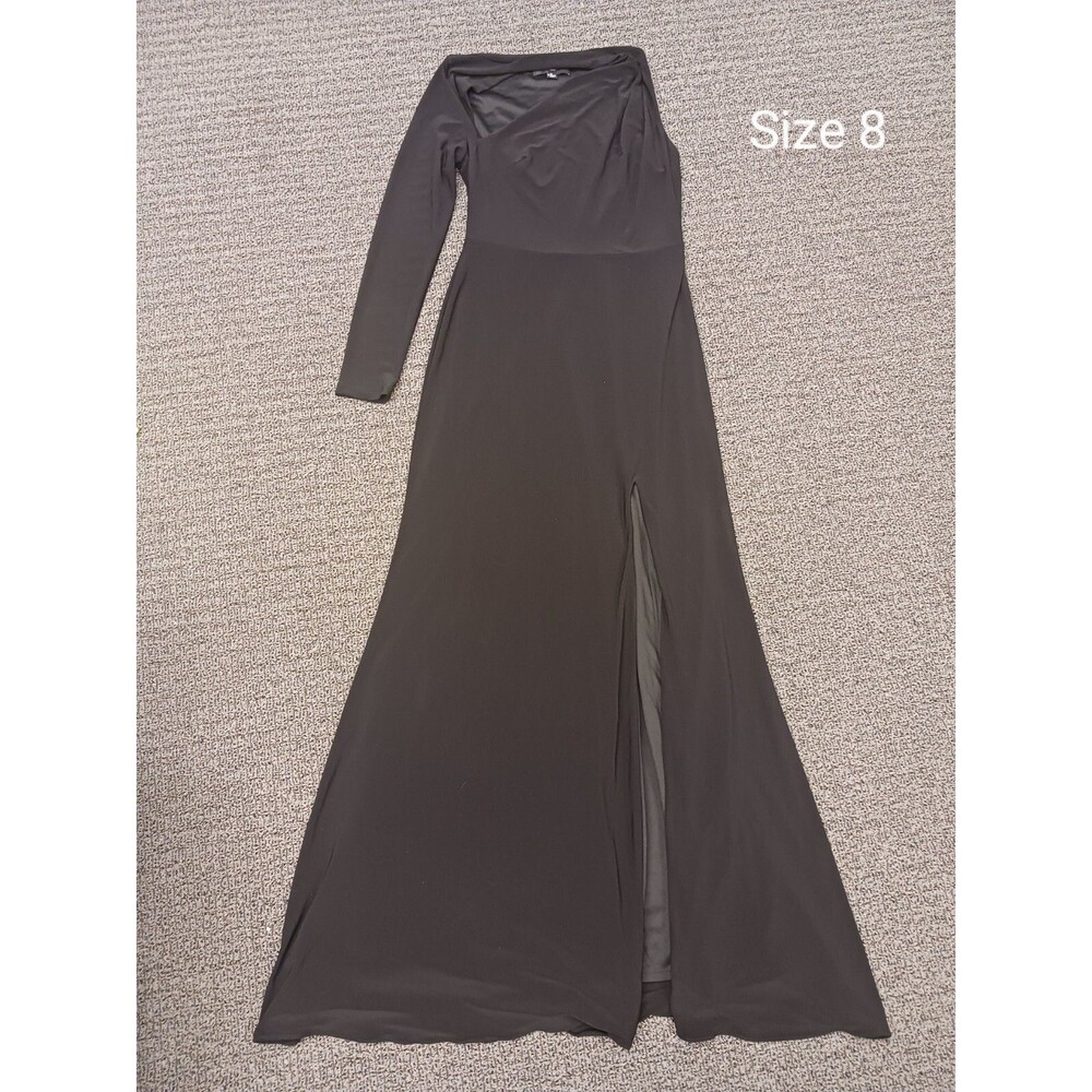 Betsy Adams Black One Sleeve Maxi Dress